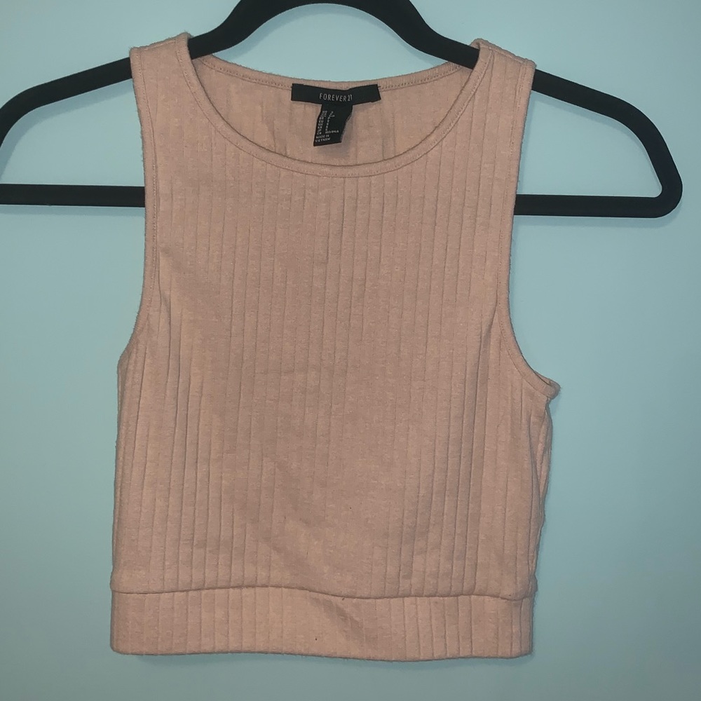 tan cropped shirt